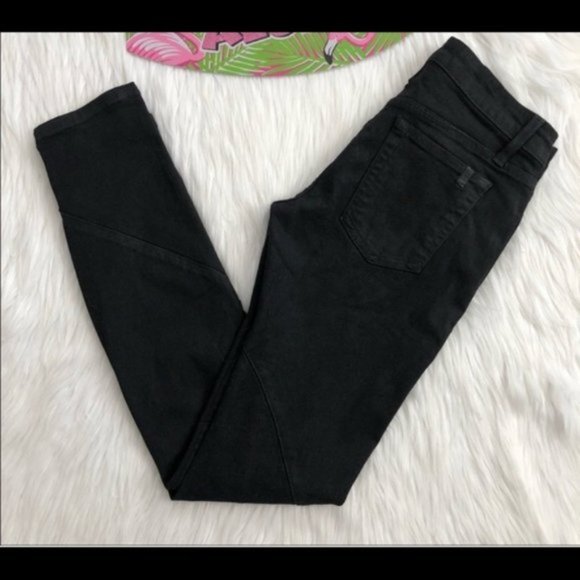Joe's Jeans Criss Cross Seam Waxed Black Skinny Jeans - Picture 5 of 11